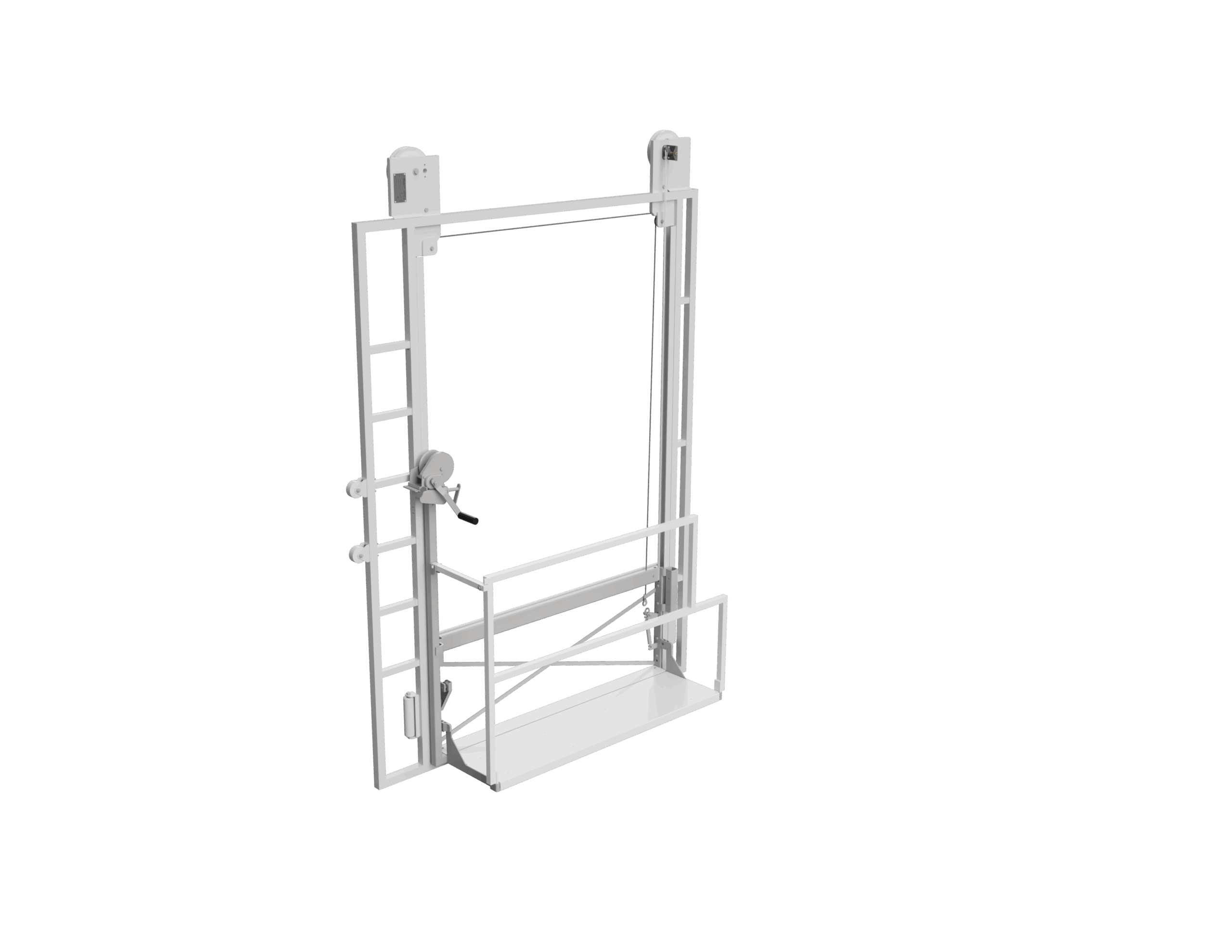 Pluklorrie met handlier voor champignonteelt