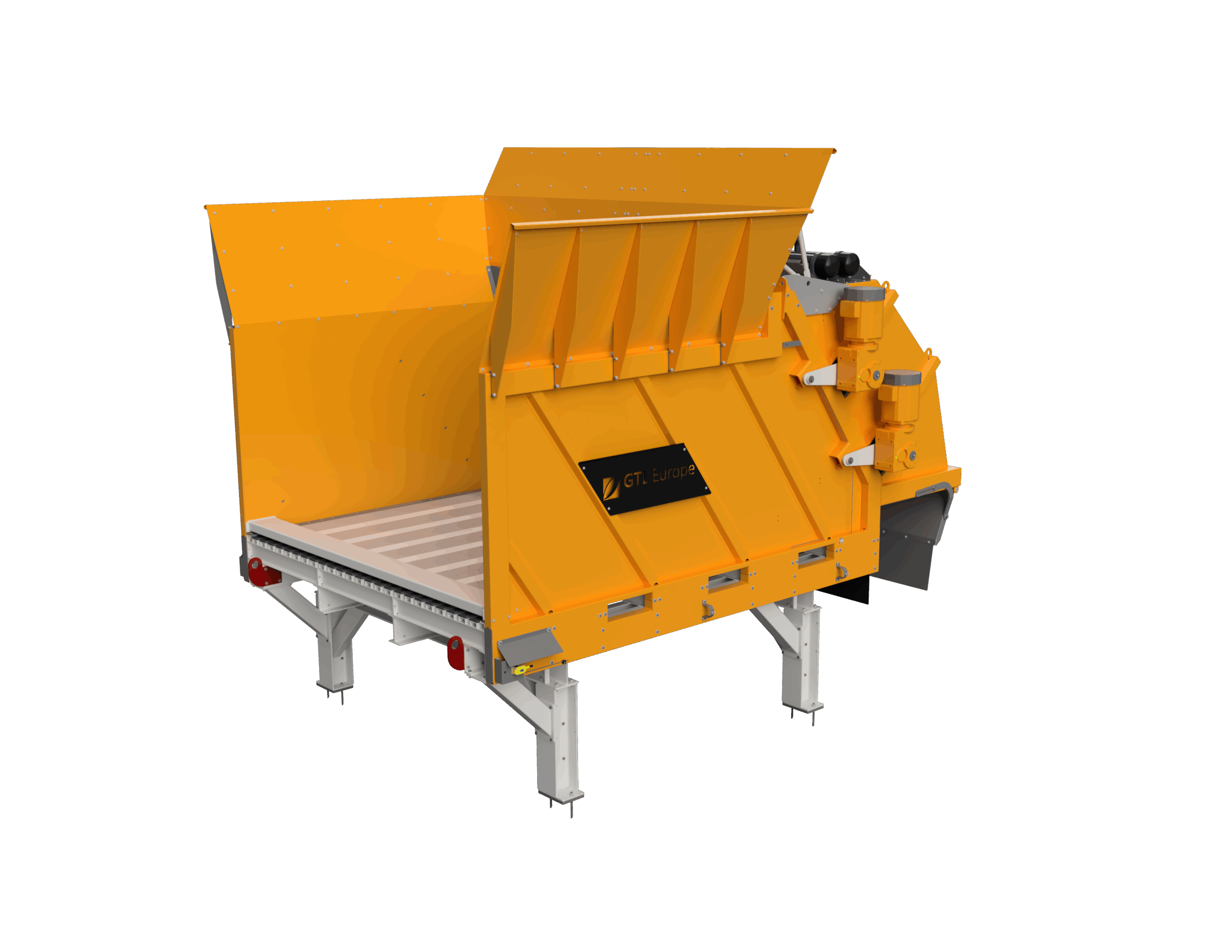 Walking floor hopper voor fase 1 compostering